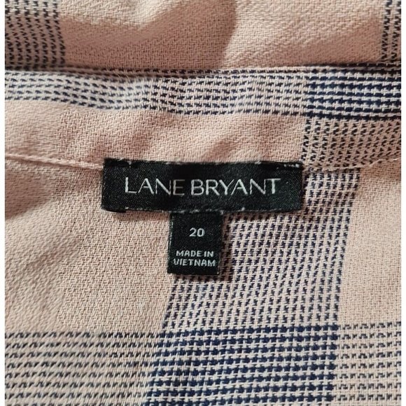 LANE BRYANT Womens Button Up Top Long Bell Sleeve Shirt Plus Size 20 Plaid  B6P - Picture 5 of 7